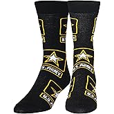 Crazy Socks, US Military, Army, Air Force, Navy Crew Socks for Men, Assorted