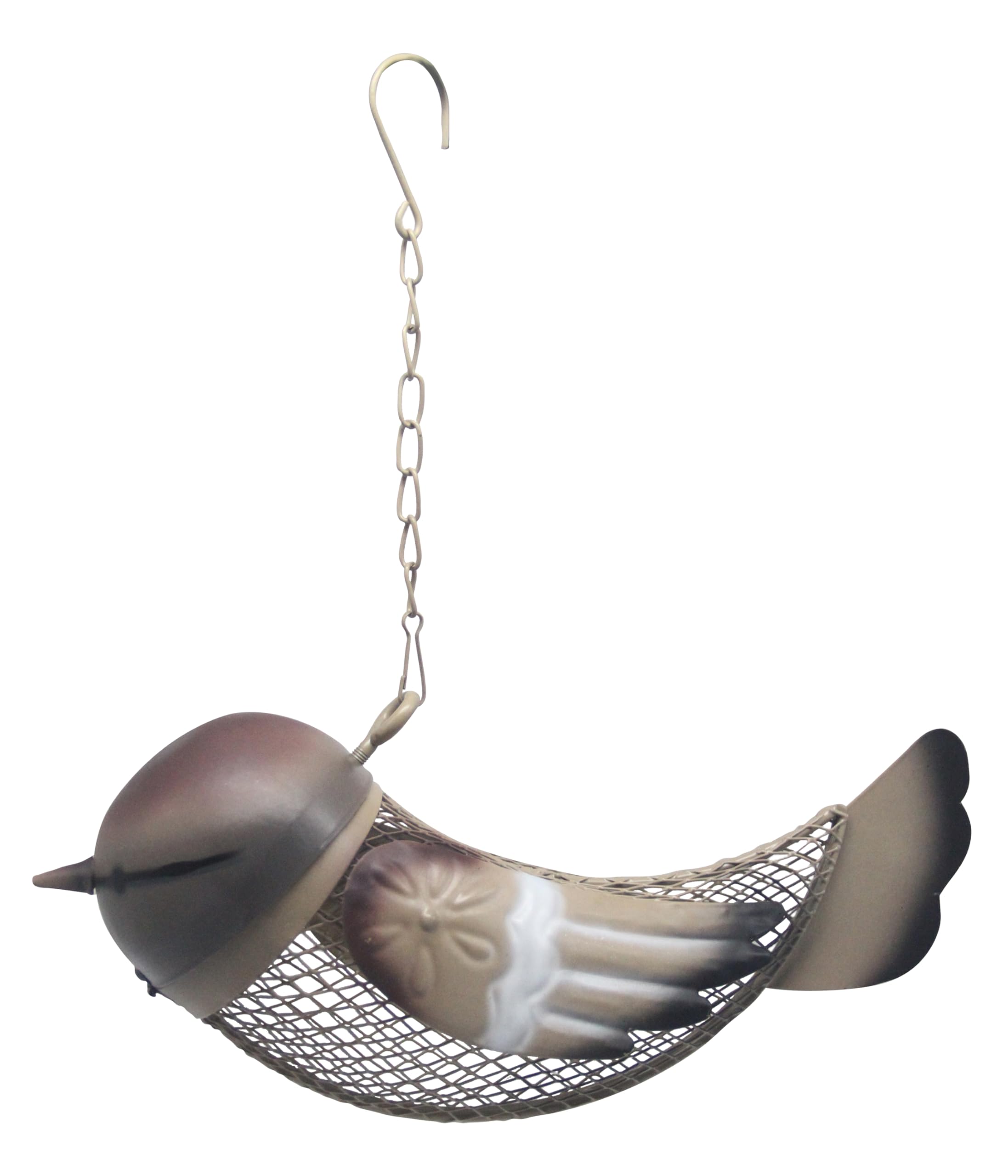 Dehner Natura Rio Premium Decorative Feeding Station for Wild Birds, Feeder Robust/Durable, Includes Hanging Device, Approx. 26.8 x 12 x 8.5 cm, Metal, Brown