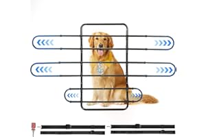 JOYTUTUS Dog Car Barrier, Pet Barrier Follow the Seat Movement 34"- 58" Width Adjustable SUV Dog Barrier for Back Seat, Vehic