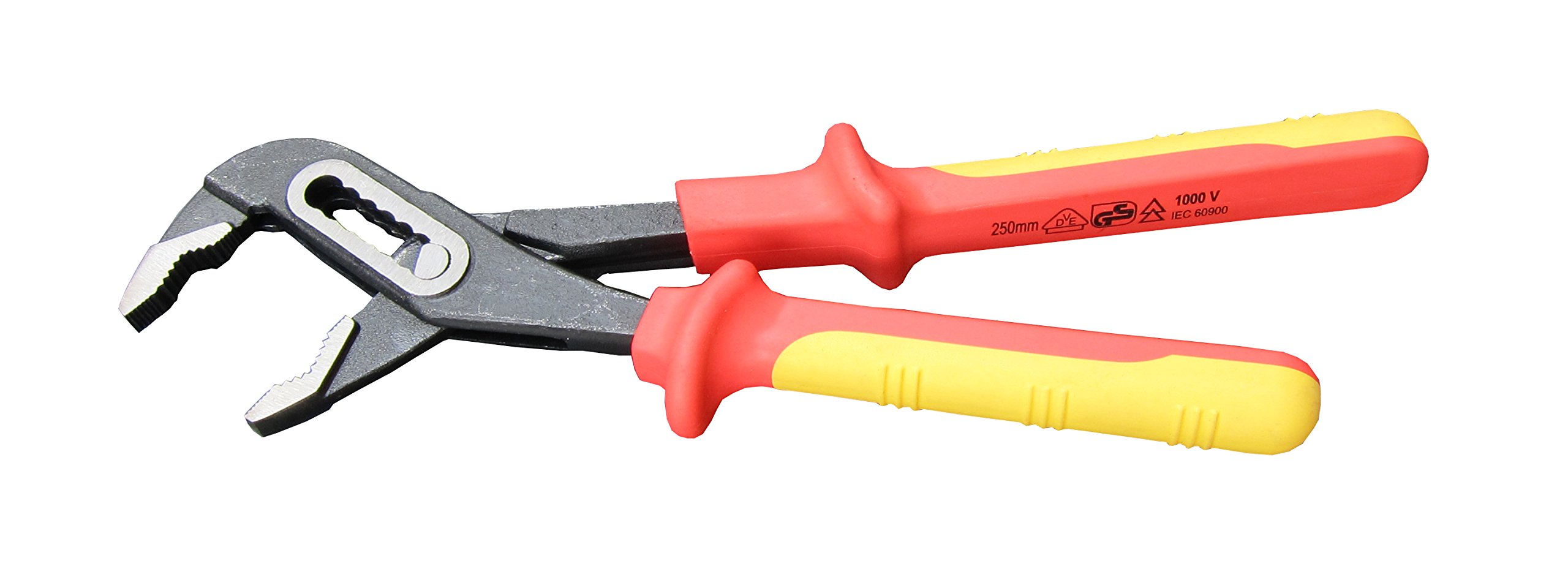 Insulated Water Pump Pliers 10-Inch, Alligator Pliers 250MM, 1000V VDE Tested, Chrome Vanadium Steel, VDE-GS Certified