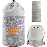 K&F CONCEPT Lens Pouch 2-in-1 Expandable Camera Lens Bag Case Compatible for Canon Lenses 75-300mm, Nikon, Sony, Pentax, Olympus Camera Lens 10 x 18cm Protective Neoprene Soft Plush for DSLR Lenses