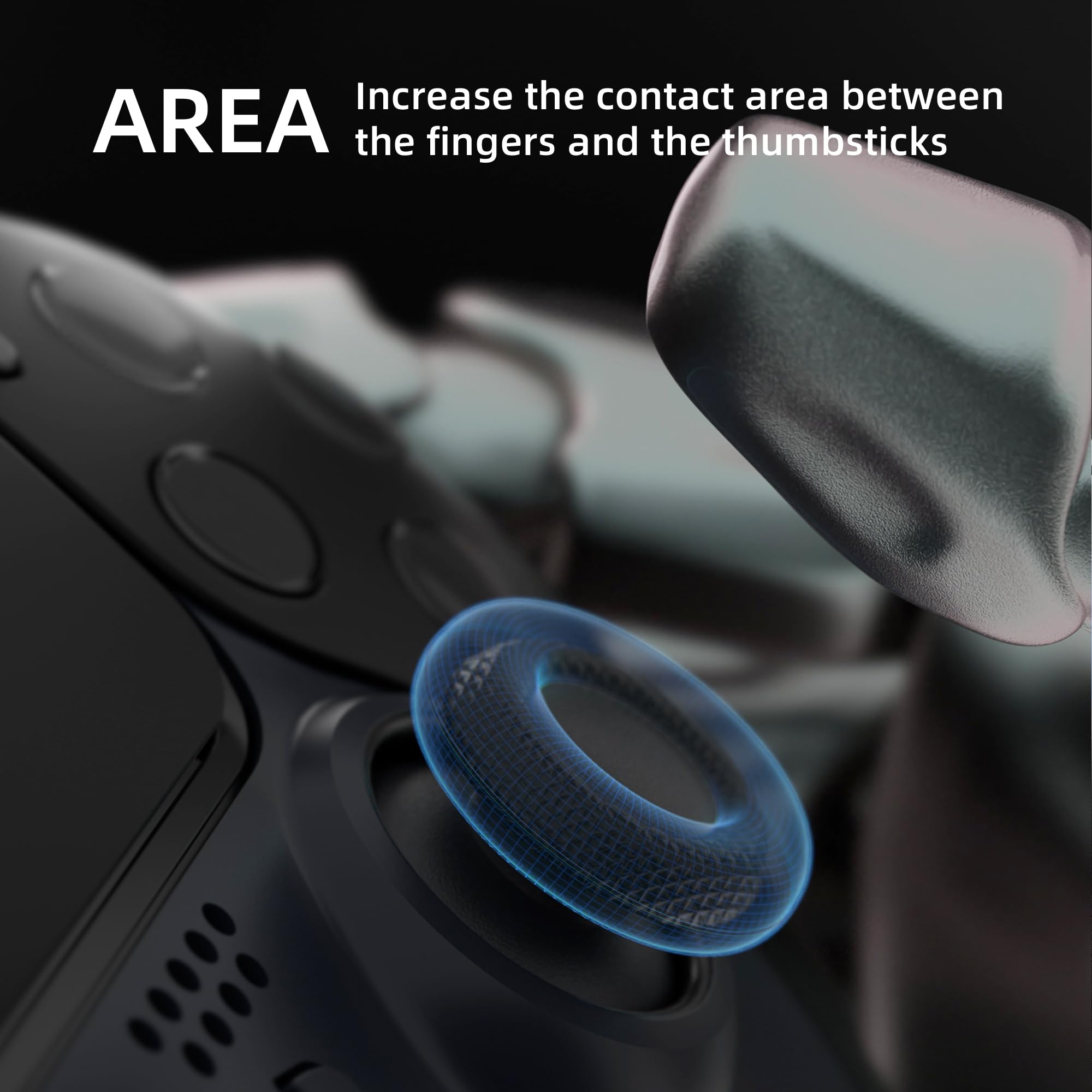 PlayVital Upgraded Silicone Precision Rings, Aim Assist Motion Control for ps5, ps4, Edge, Xbox Series X/S, Xbox One, Switch Pro Controller - Durable Anti-Slip Donut Thumbstick Rings, Gray/Black/White
