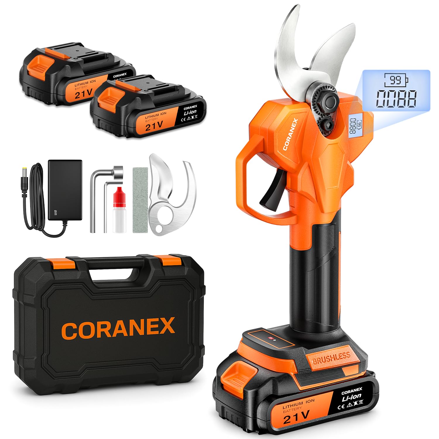 Photo 1 of * PLEASE SEE NOTE * CORANEX 2.05'' / 56 mm Cordless Electric Pruning Shears | Longer Runtime | Brushless Motor | Anti-Slip Handle | Safety Switch | Ideal for Garden, Orchard & Tree Trimming