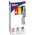 Avery Marks-A-Lot Permanent Markers, Large Desk-Style Size, Chisel Tip, Water and Wear Resistant, 12 Assorted Markers (24800)