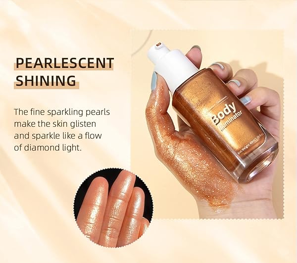 MAEPEOR BODY LUMINIZER 5 COLORS SMOOTH SUBTLE SHIMMER ILLUMINATOR MOISTURIZING LONG LASTING SUMMER GLOW FOR FACE AND BODY (40ML, 01 SILVER)