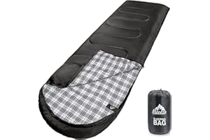MEREZA Flannel Sleeping Bag for Adults XL, Large Wide Sleeping Bags for Camping Mens Warm Cotton Sleeping Bag 4 Season Warm & Cool Weather