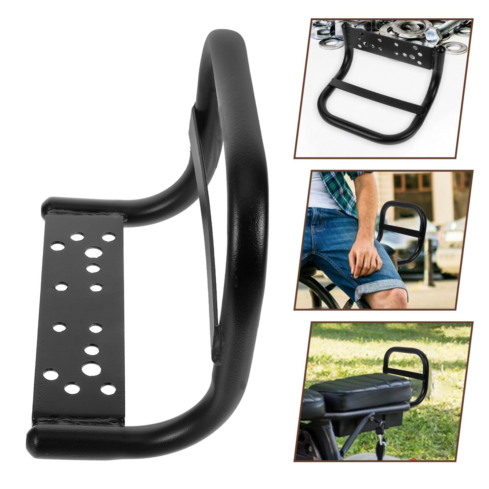 Kisangel Bike Armrest Bicycle Rear Seat Handle Non Slip Bikes Back Seat Armrest Electric Bicycle Seat Handlebar for Motorcycle Bike Accessory