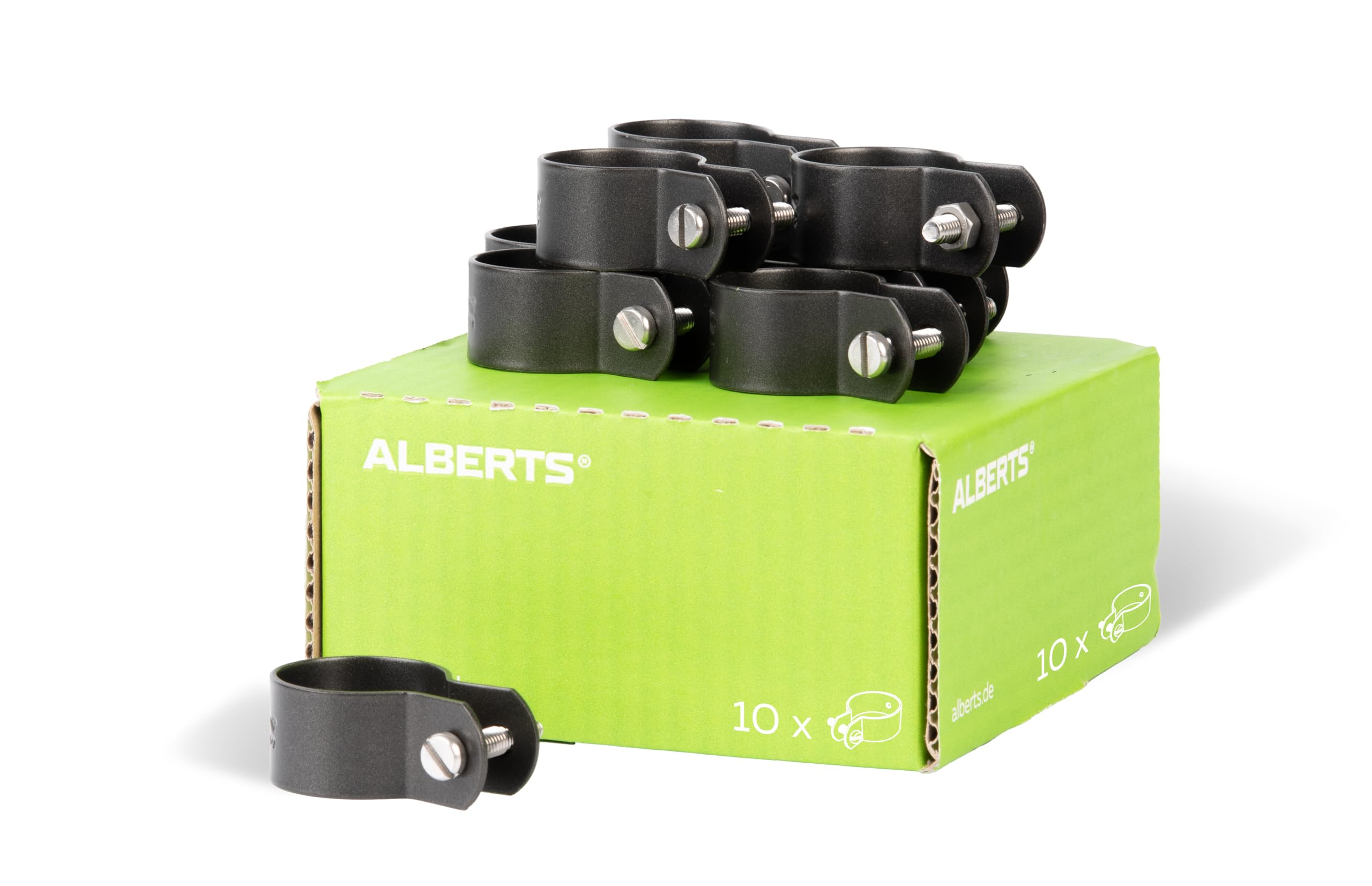 GAH-Alberts 655204 Brace Clamp - Plastic-Coated - Green 34 mm Charcoal