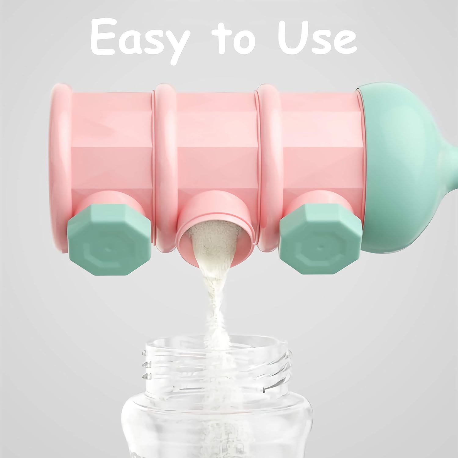 Formula Dispenser LANEYLI Baby Milk Powder Formula Dispenser Non-Spill Twist-Lock Stackable Snack Storage Container On-The-Go BPA Free Castle Design 3 Feeds Pink : Baby