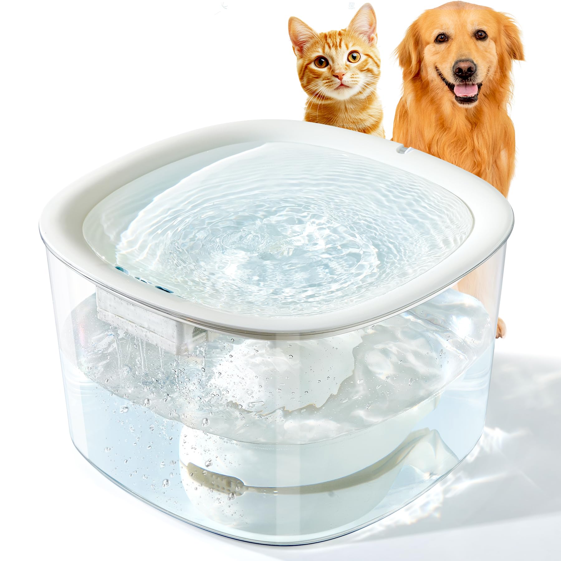Photo 1 of Dog Water Fountain for Medium Large Dogs, 10L/338oz Automatic Cat Water Fountain with Multi-Filtration & Deeper Drinking Area, Ultra-Quiet Dog Water Bowl Dispenser, Great for Multi-Pet Home