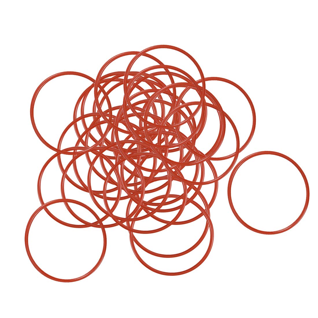sourcing map Silicone O-Ring, 32mm OD, 29mm ID, 1.5mm Width, VMQ Seal Rings Gasket, Red, Pack of 30