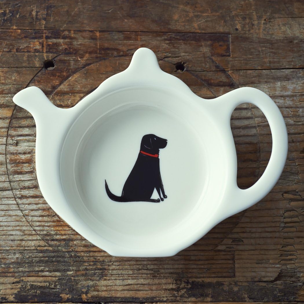 Sweet William Teabag Dish, Teapot Shape, Labrador, White, Width: 13cm Height: 10cm Depth: 2.5cm - Image 3