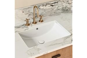 22 Inch Undermount Bathroom Sink Rectangular, Los Flexi 22" x 16" White Ceramic Vanity Sink with Overflow, Durable Vitreous China Under Counter Lavatory Basin