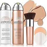 QIUFSSE Airbrush Foundation with Primer,Silk Flawless Airbrush Makeup,Buildable Coverage with Anti-aging Formula,Moisturizing Foundation Makeup (02 Beige)
