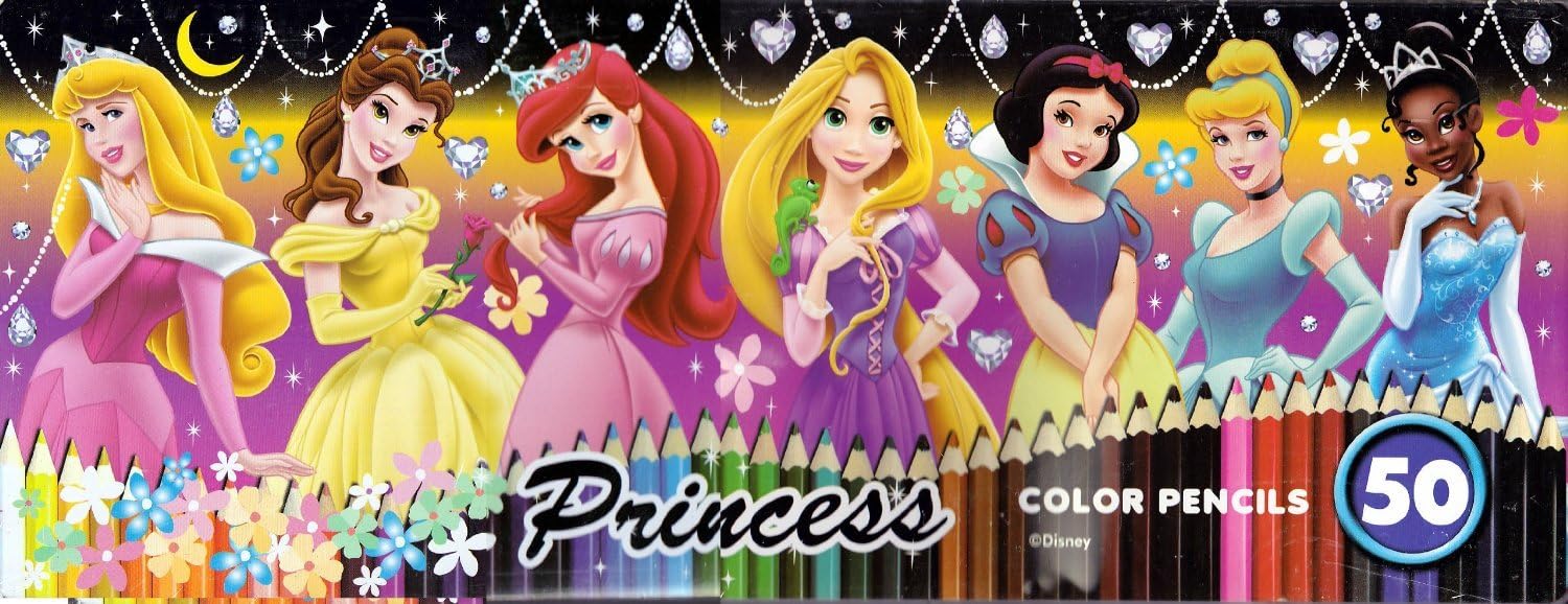 Amazon Disney ディズニー 50色 色鉛筆 プリンセス Princess 色鉛筆 文房具 オフィス用品