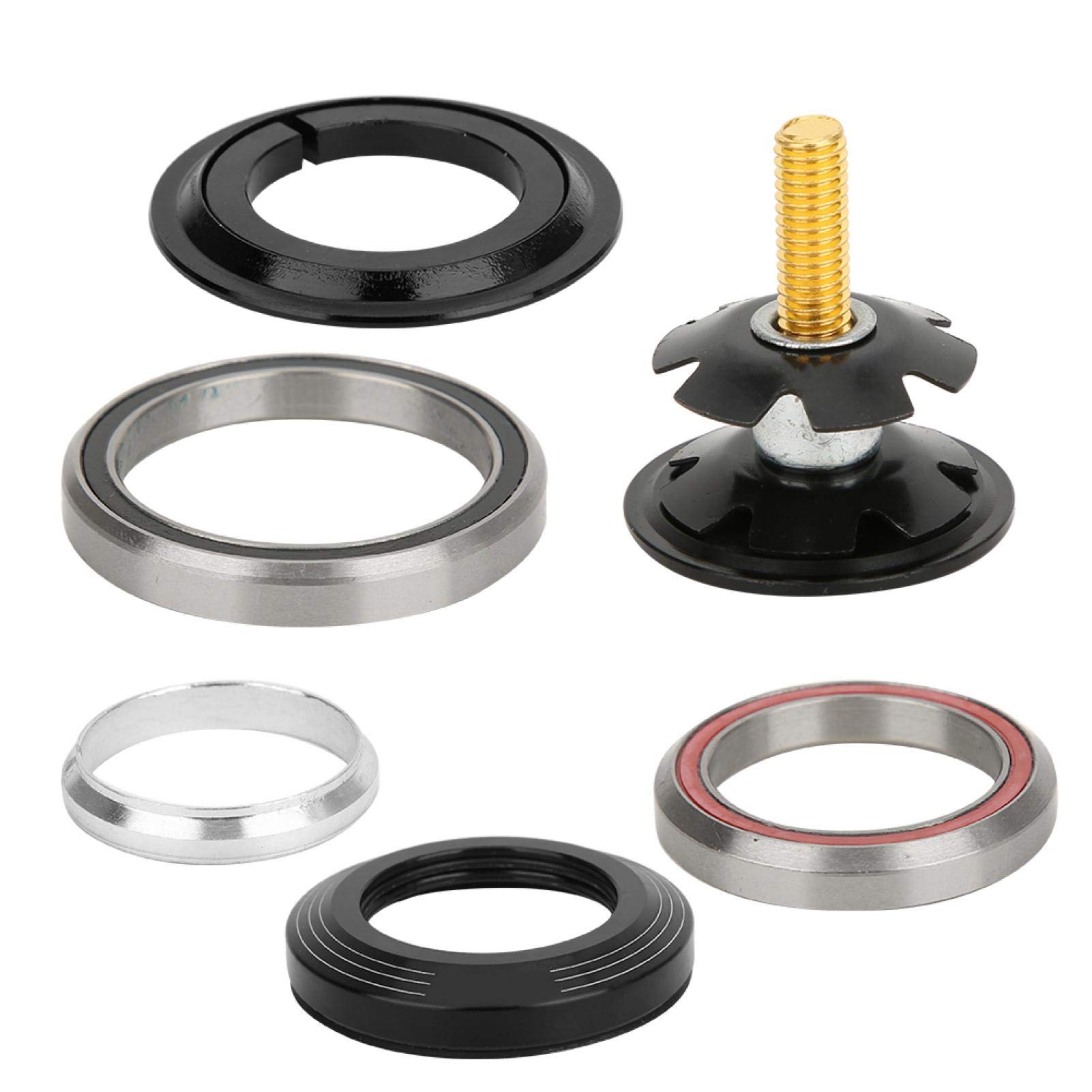 Bike Front Fork Headset,Aluminum Alloy Bicycle Headset,with Sleek,Bike Accessory,BIke Stem Top,for 42 52mm / 1.7 2in Taper Tube Fork