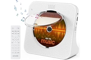 Qoosea CD Player Bluetooth Desktop CD Player with Speakers Portable CD Players for Home Kpop CD Player Bluetooth Receiver and Transmitter with LED Screen AUX Port FM Radio USB Port IR Remote Control