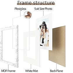 Picrit 8x10 Picture Frame Set of 12, Display 5x7