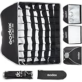 Godox 16" Quick Release Softbox, Bowens Mount Grid Soft Box UL 40x40cm | Small Square Honeycomb Grid Studio Photography Video Lights Diffusers Fast Setup for Godox SMALLRIG/Neewer/Aputure