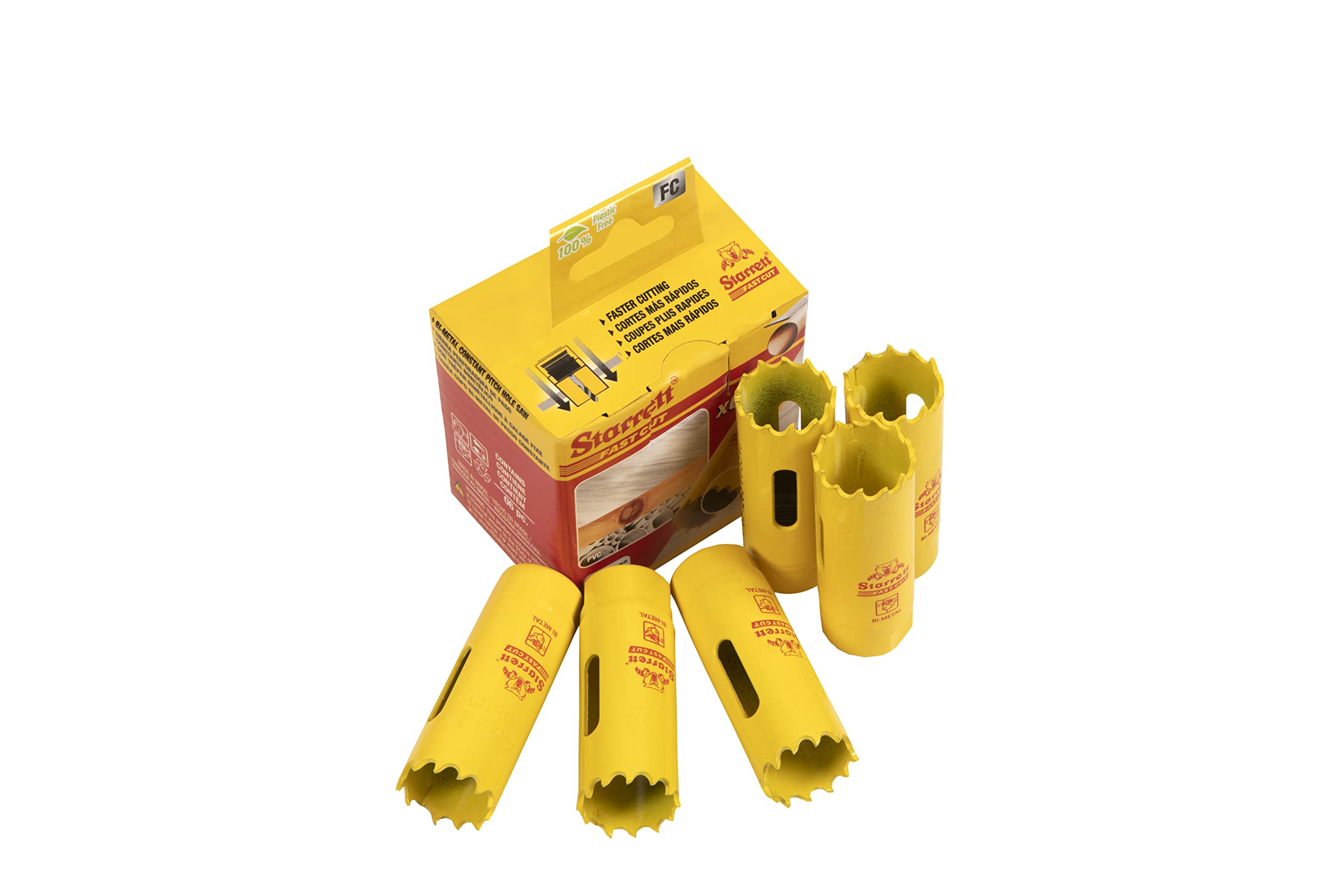 Starrett HSS Bi-Metal Fast Cut Hole Saw - 20mm - For Metal, Wood, Plastics - Pack of 6