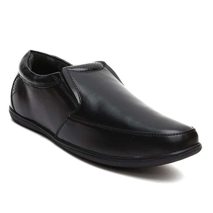 Buy NOHIDE Veg Leather Black Flat Rubber Sole Lightweight