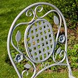 Home Source Meadow Bistro Set Table & 2 Chairs Metal Frame Grey view 5