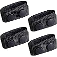 4 Pcs Nylon Duty Belt Keepers - Double Snaps for 2'' Wide Police Duty Belt, Black