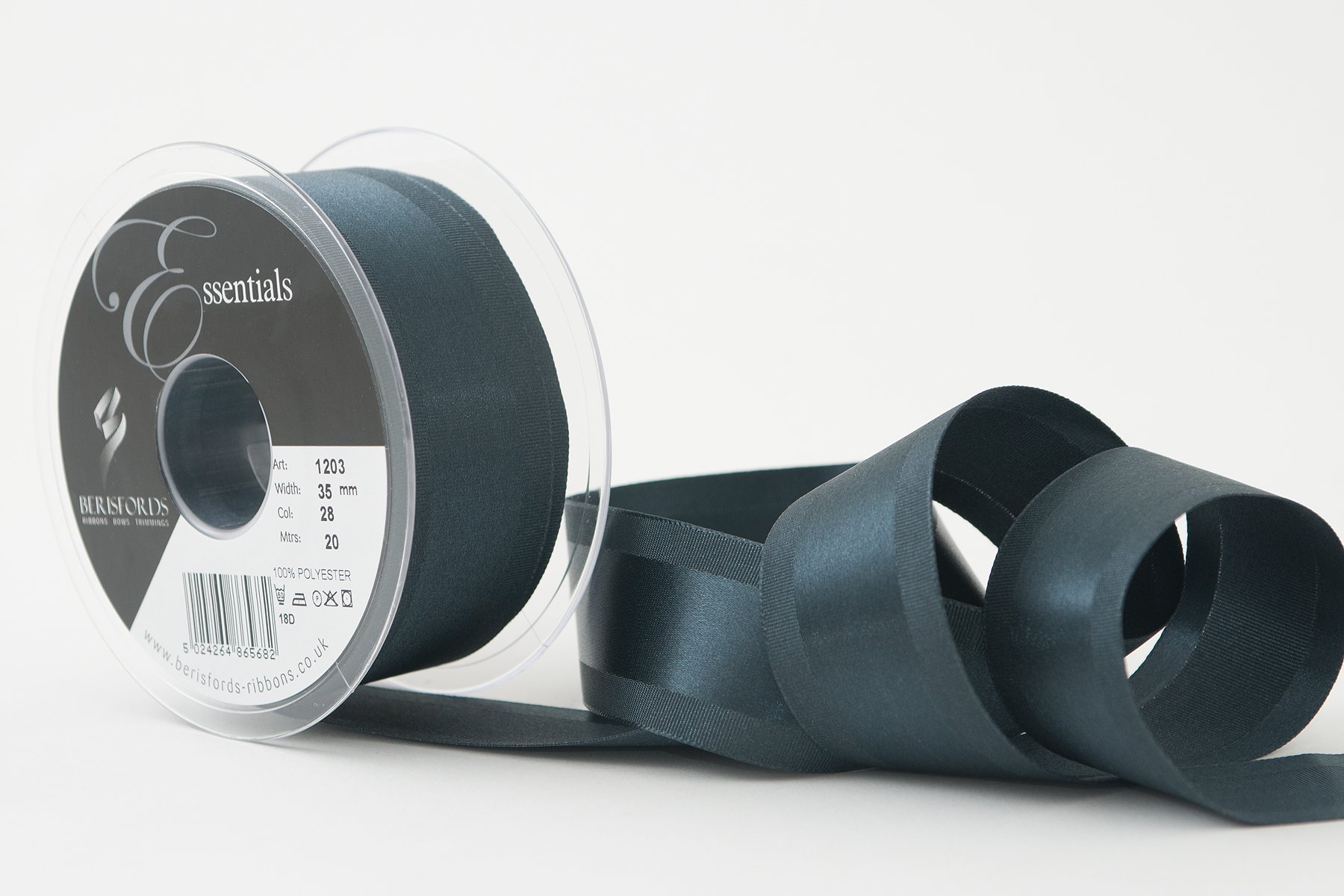 Berisfords Grace Ribbon, Wardle Grey, 35 mm