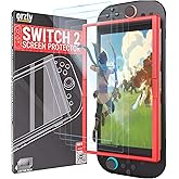 Orzly Glass Screen Protector for Nintendo Switch 2 Console 2025 Screen Size 7.9 inch 4 Pack. No Bubbles Easy Installation Anti Scratch Edition