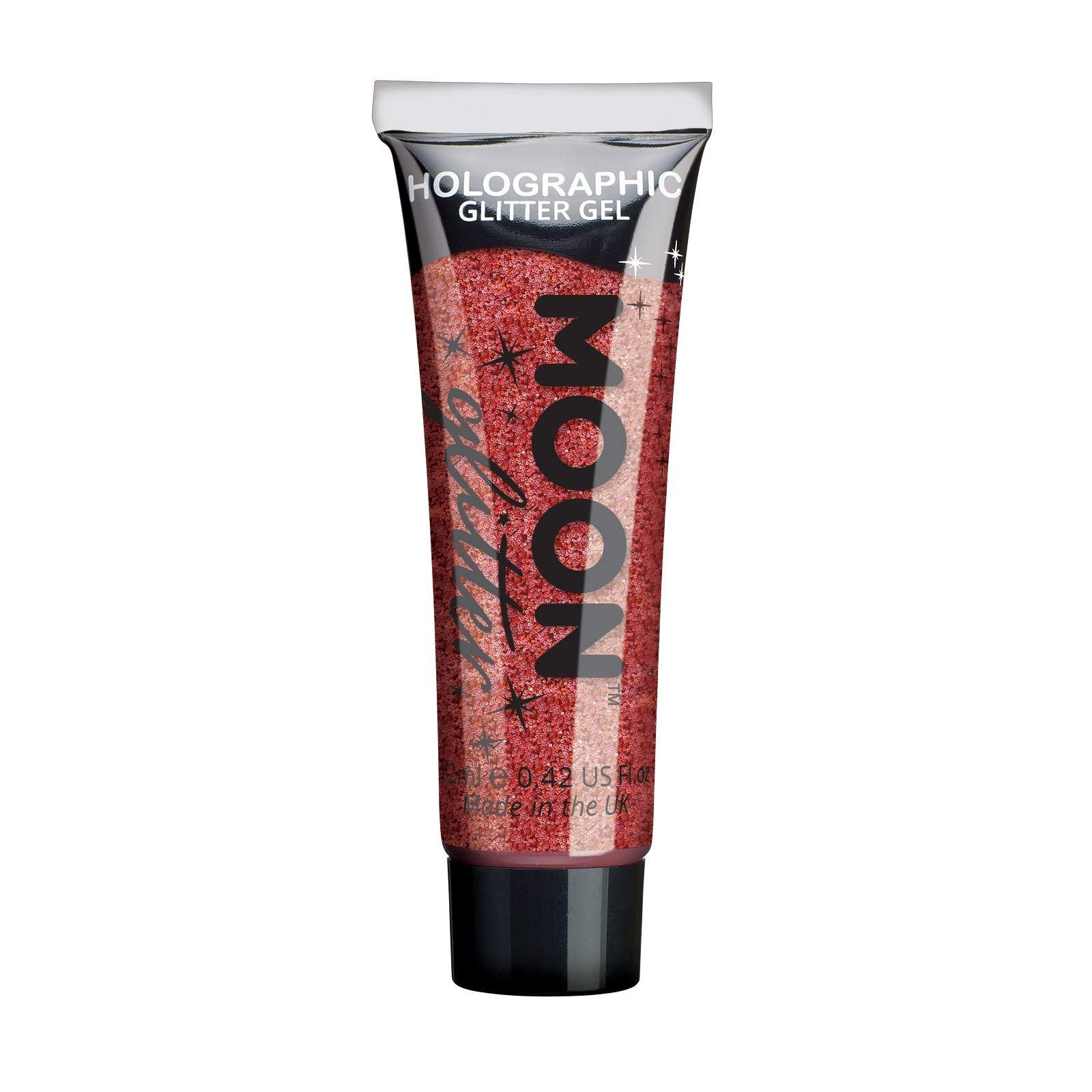 Holographic Face & Body Glitter Gel by Moon Glitter - 12ml - Red - Glitter Face Paint