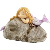 Top Collection Miniature Fairy Garden and Terrarium Little Mermaid on Rock Statue