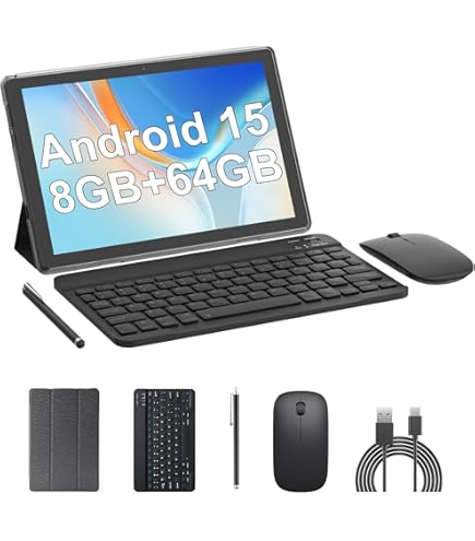 Android 14 Tablet 2 in 1 Tablets 10 Inch Tablet with Keyboard