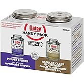 Oatey 30246 4 oz. PVC Regular Clear Cement and 4 oz. NSF Purple Primer Handy Pack