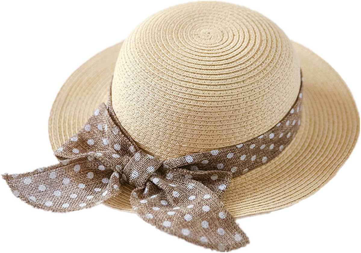 Magracy Baby Girls Straw Hat Sun Protection Hats Summer Bowknot Beach Cap for Kids