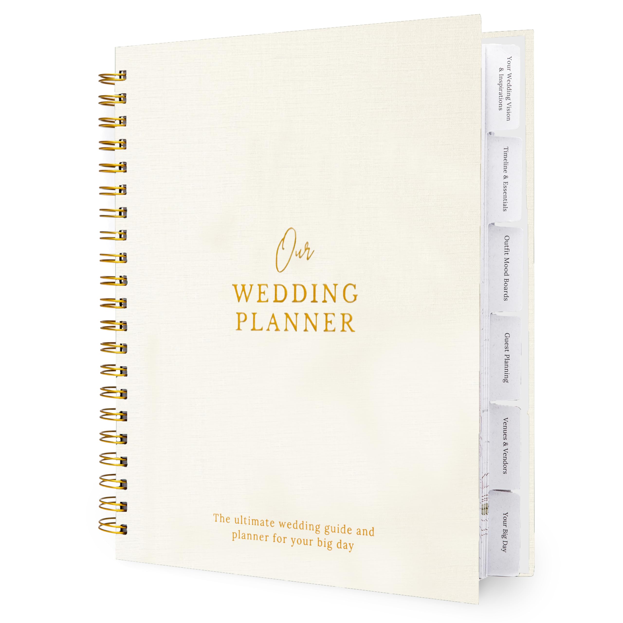 Photo 1 of Nook Theory Comprehensive Linen Wedding Planner and Keepsake - Perfect for Newly Engaged Gift, Wedding Planning and Organizer Book for the Bride (Cream)