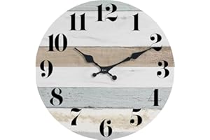 KECYET Wall Clock - 10 Inch Silent Decorative Vintage Style Wall Clock Battery Operated Country Rustic Design for Kitchen, Bathroom, Bedroom, Living Room