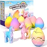 Unicorn Hatching Rainbow Eggs for Kids - 6 Pack Unicorn Toys for Boys & Girls, Birthday Easter Basket Stuffers Gift Ideas for