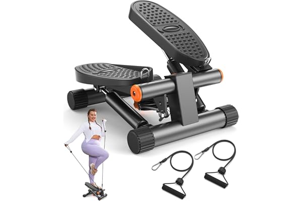 Niceday Steppers for Exercise, Stair Stepper with Resistance Bands, Mini Stepper with 300LBS Loading Capacity, Hydraulic Fitness Stepper with LCD Monitor