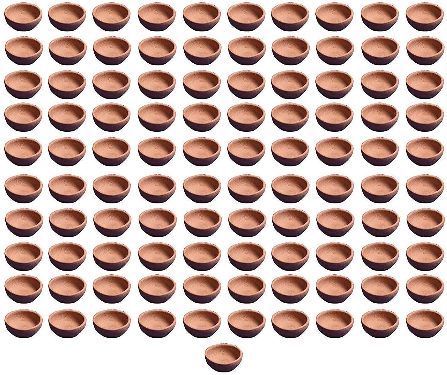 SAMRIDHI CREATION Diwali Handmade Terracotta Clay Lamp | Deepak - Set of 21 Diya