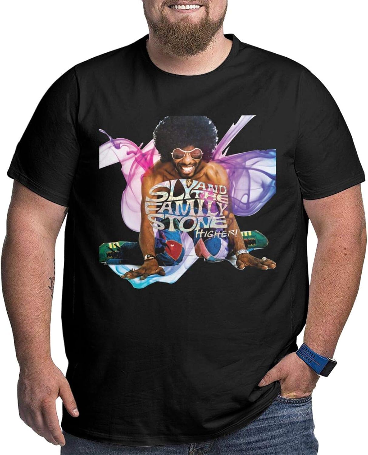 Sly and The Family Stone Men's TShirt Big Size Short Sleeve Tops Xl
