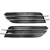 A ABSOPRO Fog Light Grill No.4G0807681/4G0807682 20.67"x4.92" Front Lower Bumper Fog Light Cover Inserts for Audi A6 2012-2015 ABS Black Silver Tone