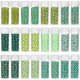 SUNNYCLUE 120G 12/0 Seed Bead Glass Bead Green Glass Seed Beads 2mm Mini Craft Beads Round Glass Seed Bead Bulk Small Loose Spacer Beads for Jewelry Making DIY Earrings Friendship Bracelets Necklace