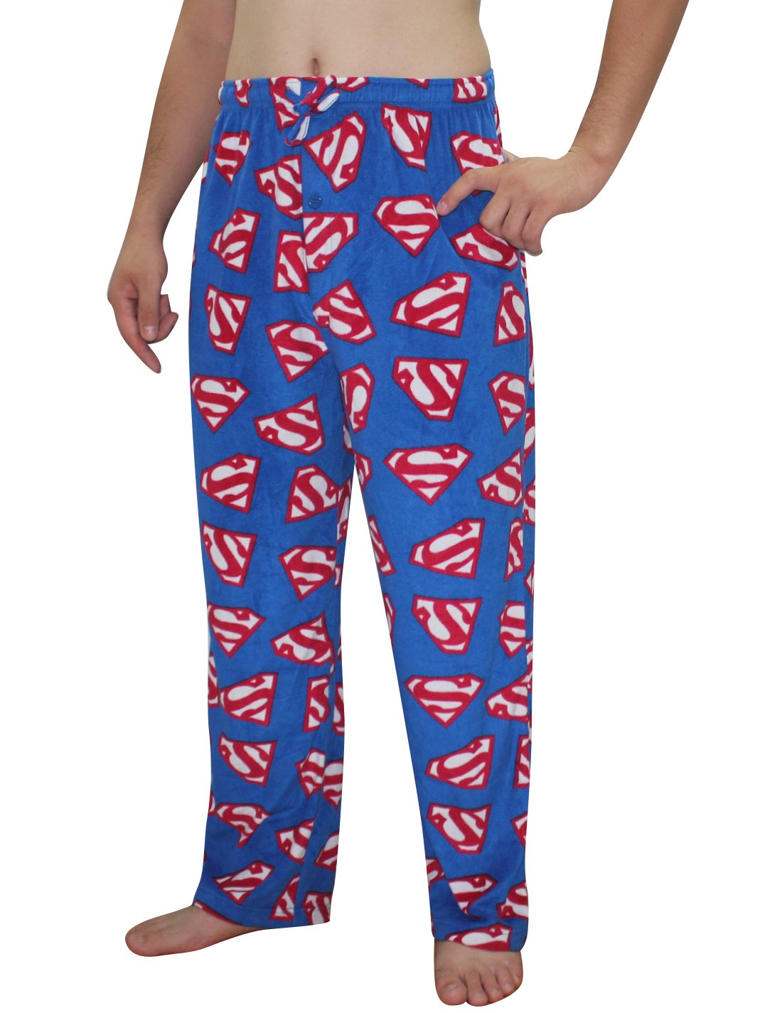 Superman Mens DC Comics Polar Fleece Sleepwear/Pajama Pants