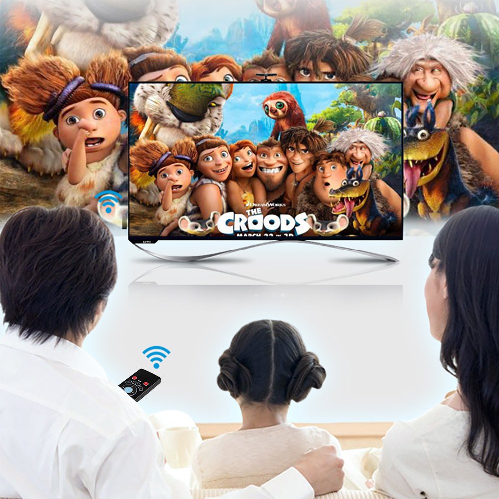 Airmaus Fernbedienung, AMBOLOVE Mini Tastatur kabellos Somatosensorisches Spiel Keyboard 2,4 G wiederaufladbare Air Mouse Combo mit Touchpad und 7 Farb-LED Backlits