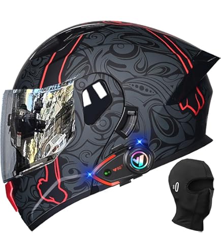 Amazon.com: Full Face Motorcycle Bluetooth Helmets DOT Approved for Men  Women Adults, Dual Visors Flip up Modular Bluetooth Integrated Motorcycle  Helmet : Automotive