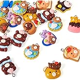 Craftdady 20pcs Bear Charms Pendants Cute Resin Dangle Earring Pendants Lovely Bear Keychain Charms Necklace Pendants Mini Bear Hang Ornament 22-22.5 mm for DIY Bracelet Jewelry Making