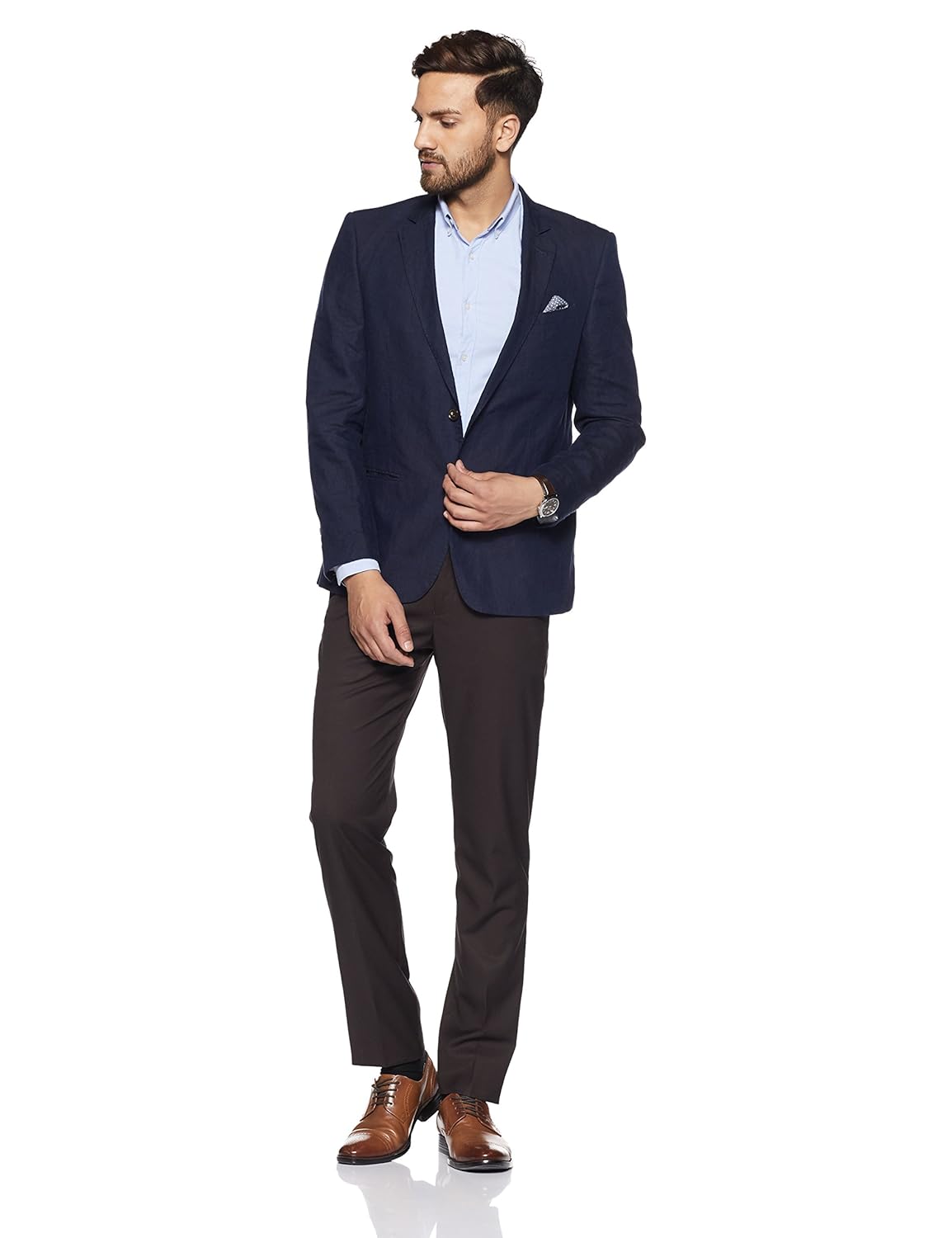 louis philippe men'sslim fit formal trousers