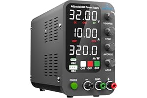 Jesverty DC Power Supply Variable, 0-32V 0-10A Switching Bench Power Supply with Intelligent Charging Mode, 20W USB & Type-C Quick-Charge, Encoder Knob, Output Switch, 4-Digit LED Display - SPS-3010C