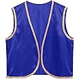 Miutii Men's Soft Velvet Sleeveless Vest Waistcoat Arabian Prince Lamp Cosplay Halloween Costume