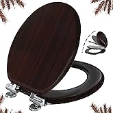 Round Toilet Seat Molded Wood Toilet Seat with Quietly Close and Quick Release Hinges, Easy to Install also Easy to Clean by 